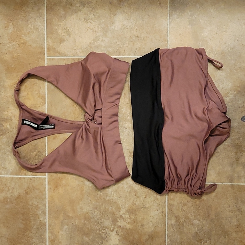 VS Pink Gym to Swim set Size Small